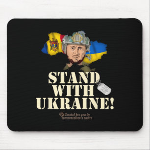 Alfombrilla De Ratón Ucrania Moldavia Banderas Zelensky Dog Tag De Pie 
