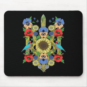 Alfombrilla De Ratón Ucrania Pájaros Girasol Trysub Vintage Ucraniano V