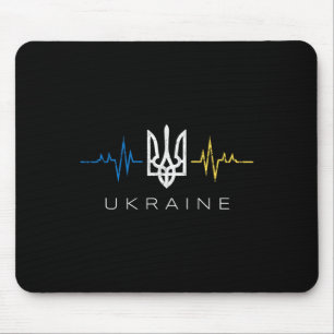 Alfombrilla De Ratón Ukrainian Tryzub Bandera Corazón - Tridente de Ucr