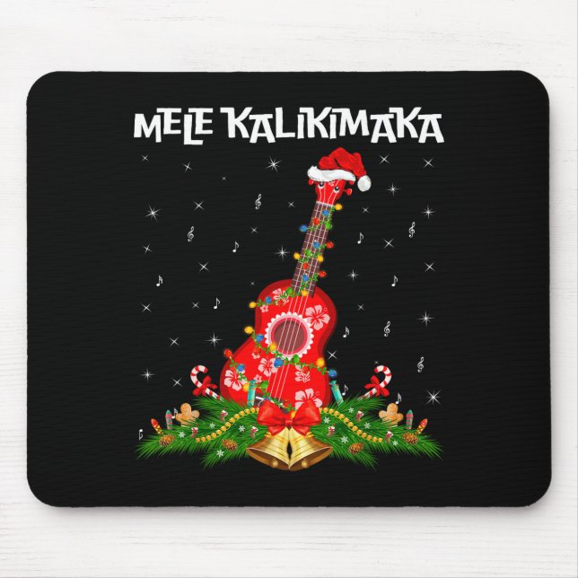 Alfombrilla De Ratón Ukulele Hawaiian Mele Kalikimaka Ukulele Guitar Ch (Frente)