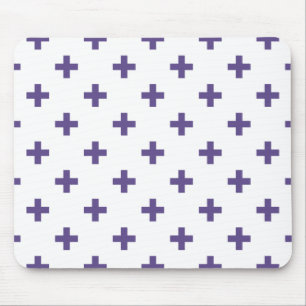 Alfombrilla De Ratón Ultra violet polka crosses on white