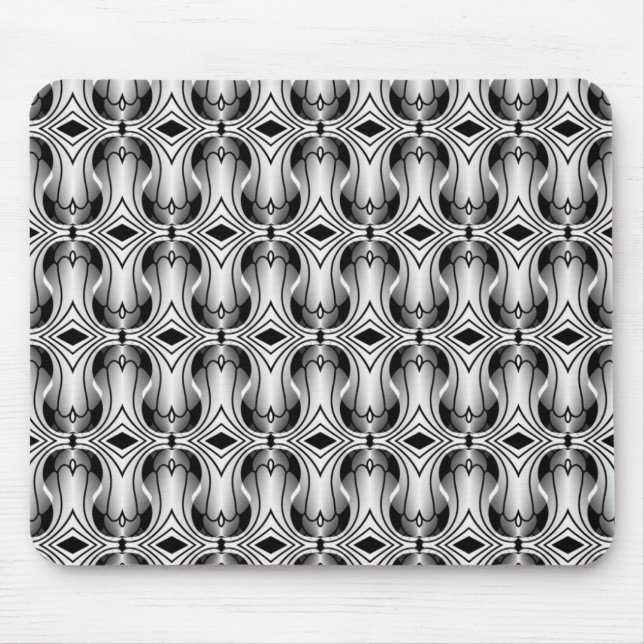 Alfombrilla De Ratón Ultramod Art Deco Mousepad, Plata (Frente)