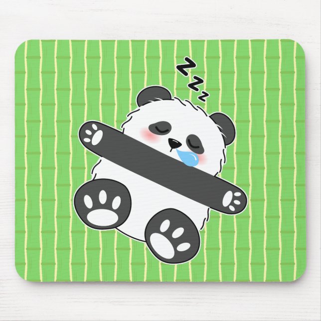 Alfombrilla De Ratón Un adorable bebé panda durmiendo pacíficamente (Frente)