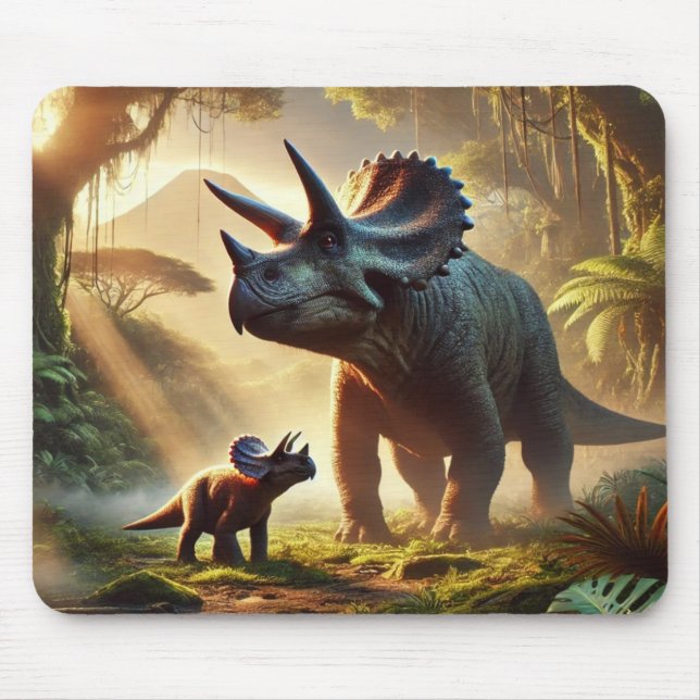 Alfombrilla De Ratón Un adulto majestuoso Triceratops (Frente)