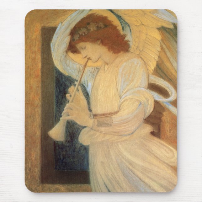 Alfombrilla De Ratón Un ángel tocando un flageolet de Burne Jones (Frente)