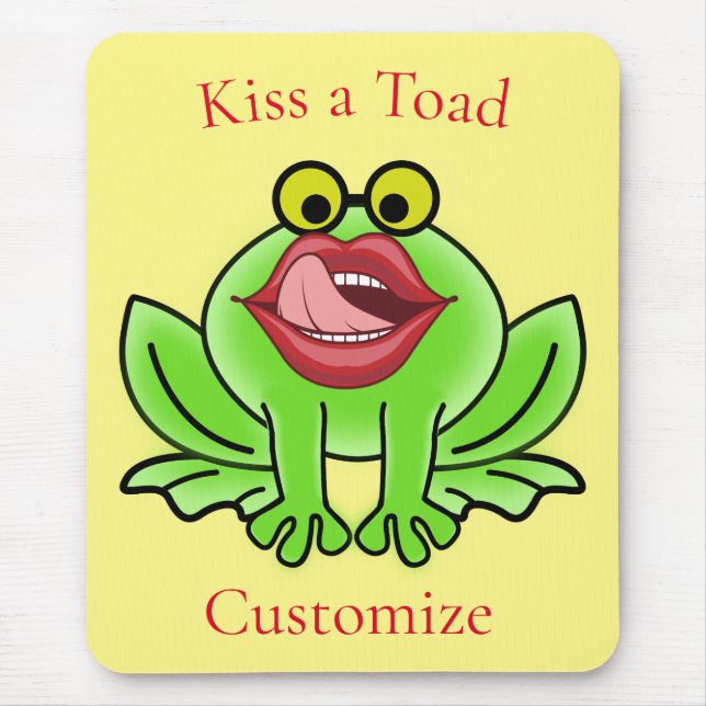 Alfombrilla De Ratón Un beso gracioso a una toad Thunder_Cove (Frente)