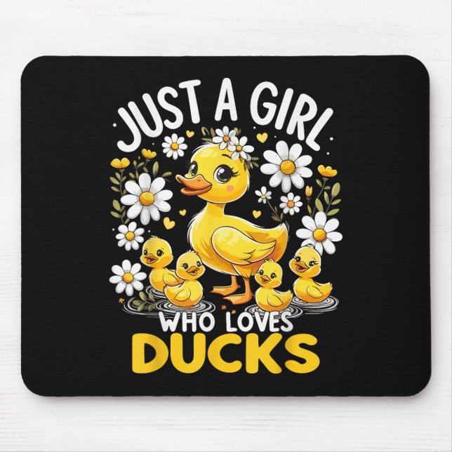 Alfombrilla De Ratón Un Chica al que le encantan los patos (Frente)