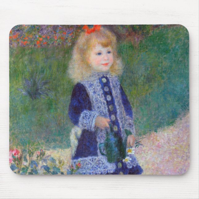 Alfombrilla De Ratón Un Chica con una lata de agua, Renoir (Frente)