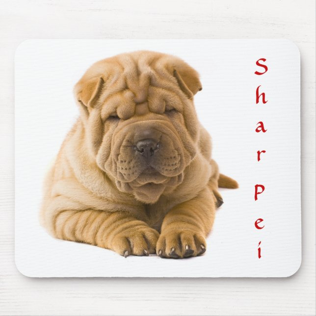 Alfombrilla De Ratón Un chiflado shar pei cachorro mospada chino (Frente)