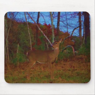 Alfombrilla De Ratón Un ciervo: Verde rojo dorado y azul