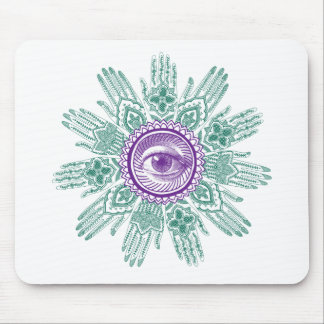 Alfombrilla De Ratón Un círculo de manos y de un ojo