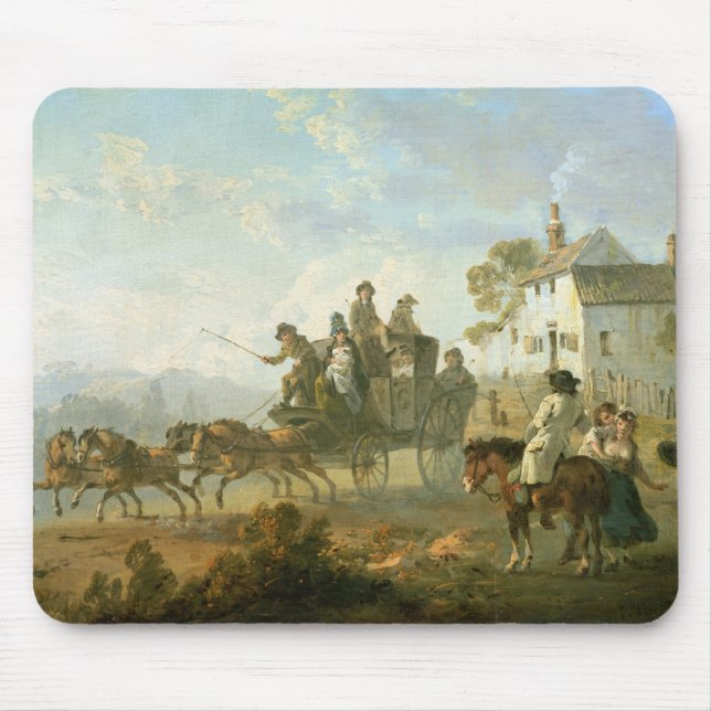 Alfombrilla De Ratón Un coche de la etapa en una carretera nacional, (Frente)