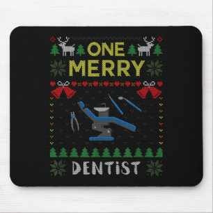 Alfombrilla De Ratón Un dentista alegre sudadera fea de Navidad del doc