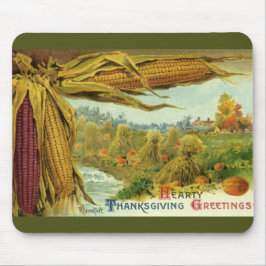 Alfombrilla De Ratón Un día de acción de gracias cordial; maíz indio y