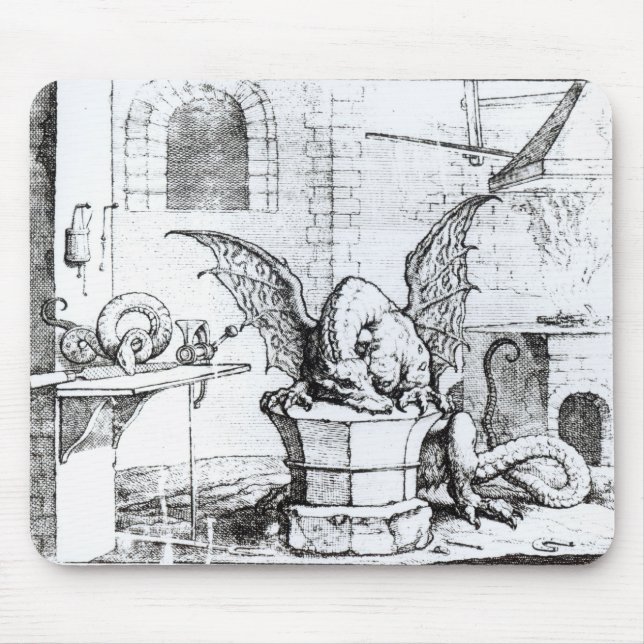 Alfombrilla De Ratón Un dragón en un taller (Frente)