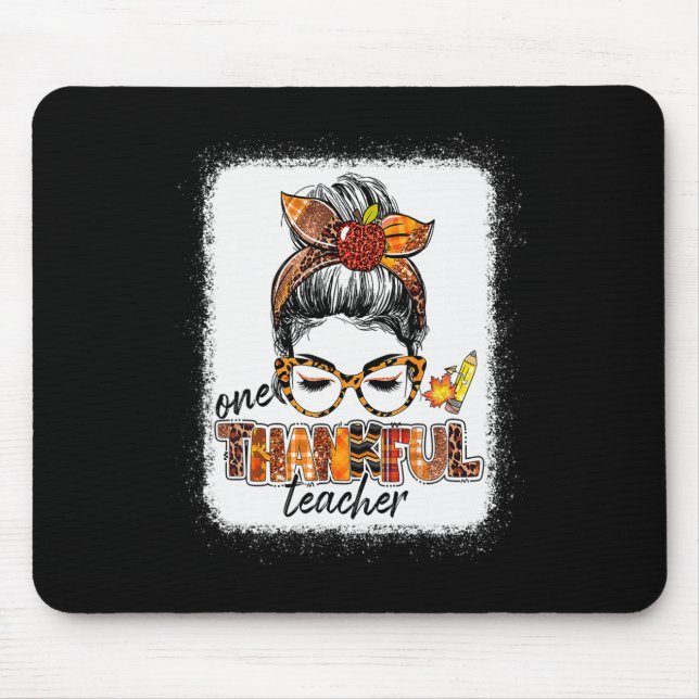 Alfombrilla De Ratón Un Encantado Profesor Messy Bun Cute Otoño Otoño (Frente)