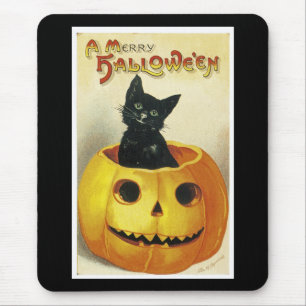 Alfombrilla De Ratón Un gatito alegre de Halloween