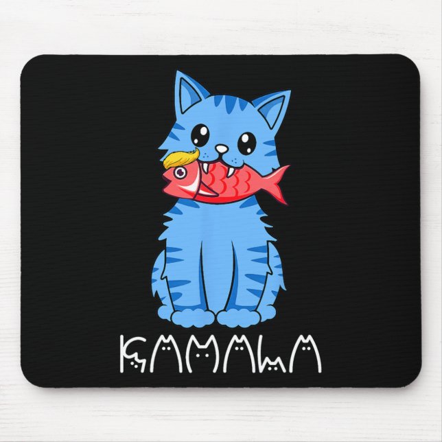 Alfombrilla De Ratón Un gato de Kamala come pescado gracioso Harris Tru (Frente)