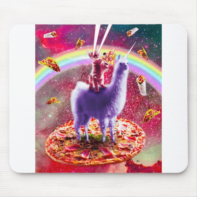 Alfombrilla De Ratón Un gato láser mira el espacio exterior montado en  (Frente)