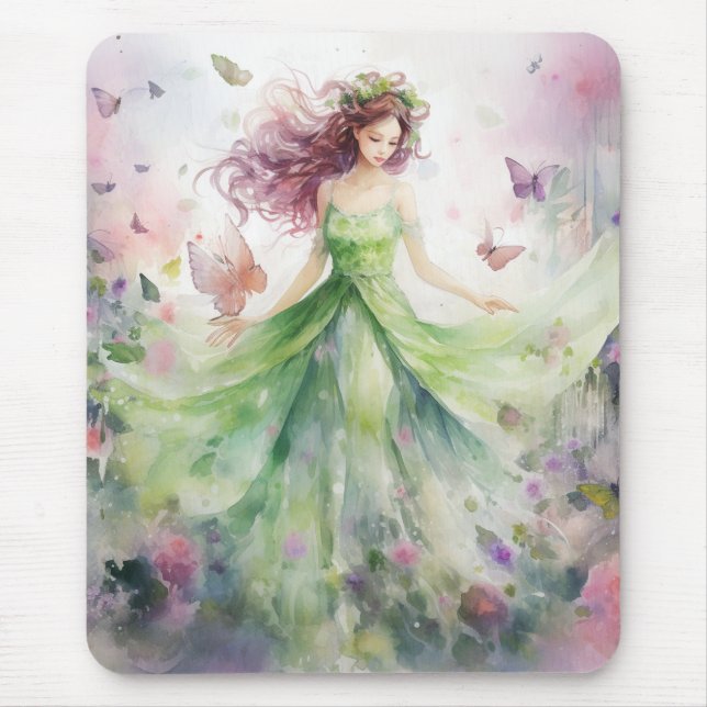 Alfombrilla De Ratón Un Hada Hermosa de Primavera (Frente)