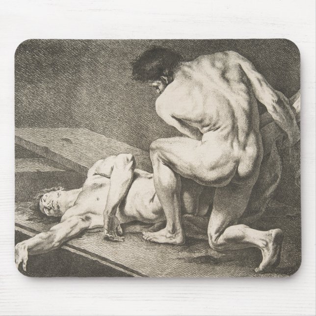 Alfombrilla De Ratón Un hombre levanta las piernas de otro hombre (Frente)