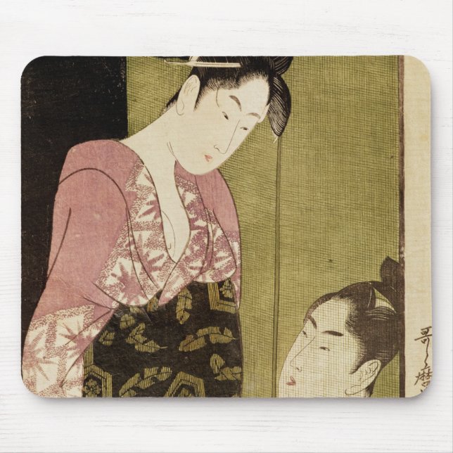 Alfombrilla De Ratón Un hombre que pinta a una mujer (Frente)