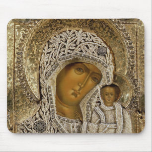 Alfombrilla De Ratón Un icono que muestra a la Virgen de Kazán