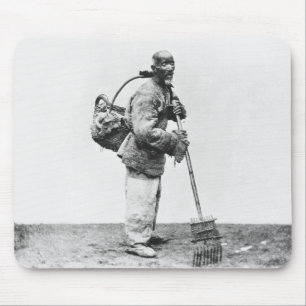 Alfombrilla De Ratón Un jornalero chino, c.1870 (foto de b/w)