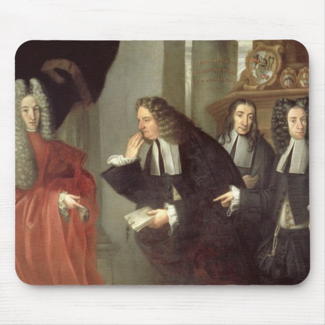 Alfombrilla De Ratón Un juez y tres abogados, escuela veneciana (aceite (Frente)