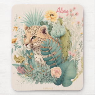 Alfombrilla De Ratón Un leopardo detrás del personalizado de los arbust