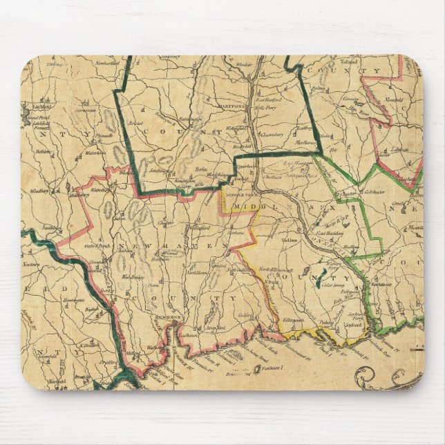 Alfombrilla De Ratón Un mapa correcto de Connecticut (Frente)