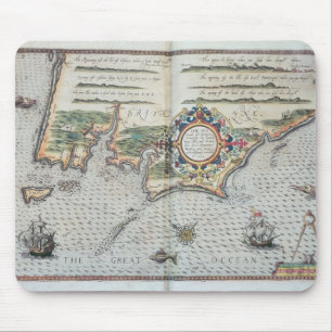 Alfombrilla De Ratón Un mapa de la costa costa de Bretaña, 1588