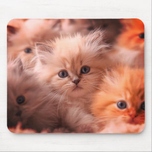 Alfombrilla De Ratón Un montón de gatitos lindos en una tableta de escr