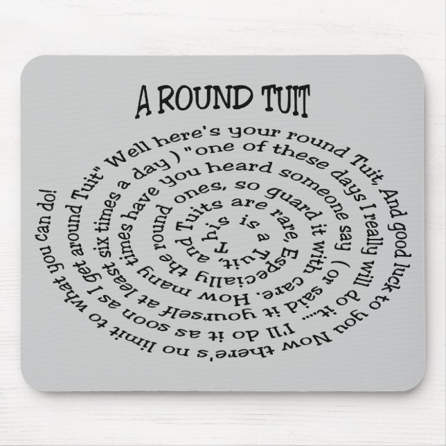 Alfombrilla De Ratón Un Mousepad Gray Gray Redondo (Frente)