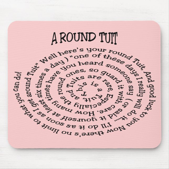 Alfombrilla De Ratón Un Mousepad rosa redondo (Frente)