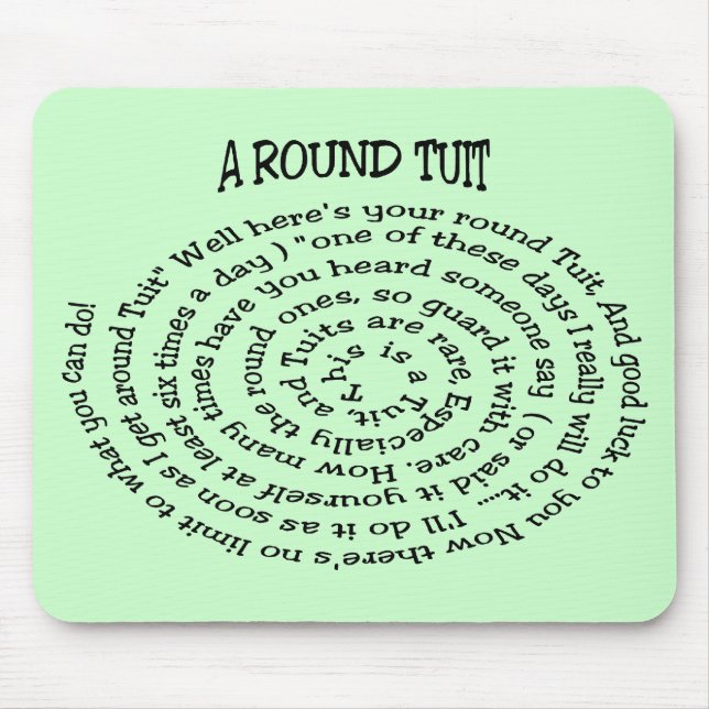 Alfombrilla De Ratón Un Mousepad Verde Redondo (Frente)