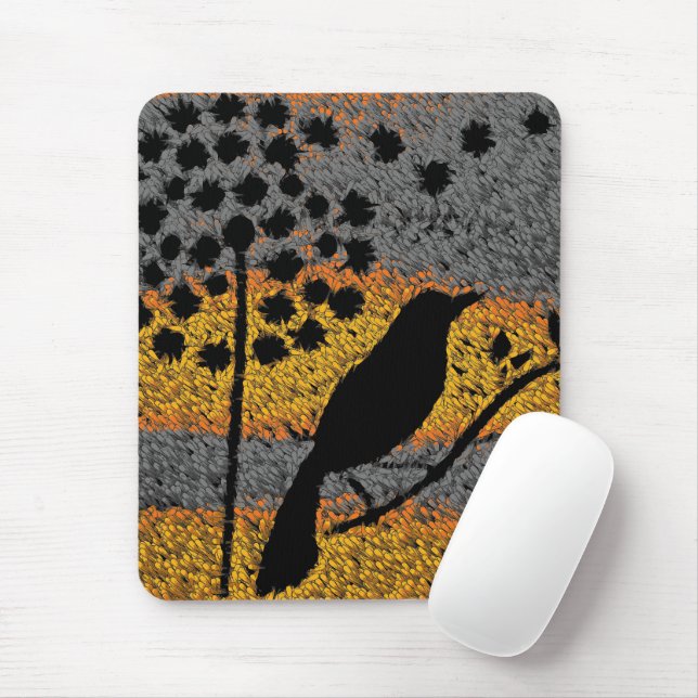 Alfombrilla De Ratón Un pájaro entre las plumas (Con ratón)