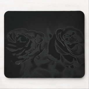 Alfombrilla De Ratón Un par de rosas en negro