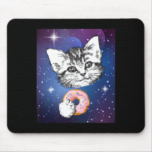 Alfombrilla De Ratón Un Pequeño Gato Se Comía Un Donut En Un Animal Esp