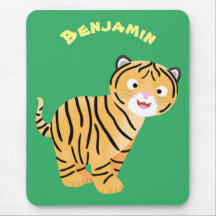 Alfombrilla De Ratón Un personalizado feliz del cachorro de tigre