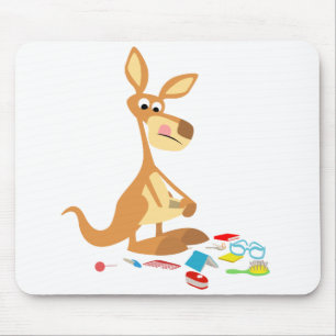 Alfombrilla De Ratón Un Personalizado lindo rummaging Kangaroo Mousepad