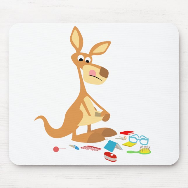 Alfombrilla De Ratón Un Personalizado lindo rummaging Kangaroo Mousepad (Frente)