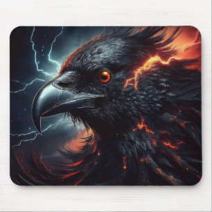 Alfombrilla De Ratón Un Raven Está Rodeado De Atractivos Cielos Que Enc