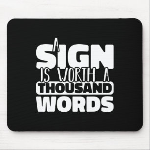 Alfombrilla De Ratón Un Rótulo vale mil Palabras Rótulo Americano Lan