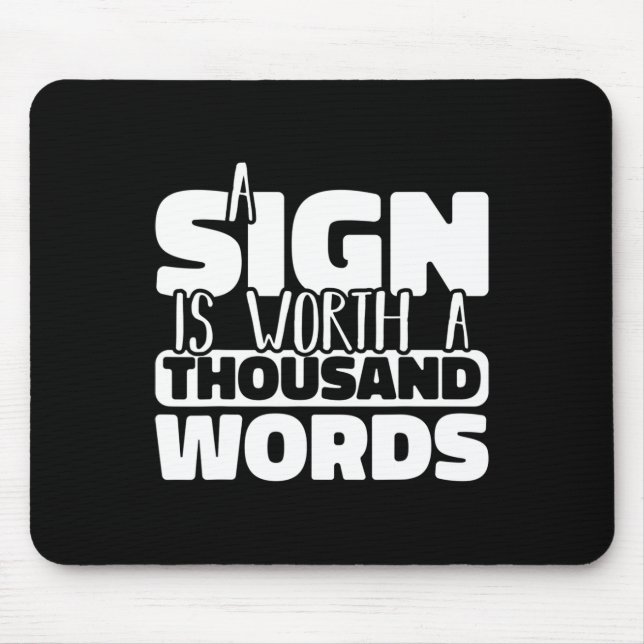 Alfombrilla De Ratón Un Rótulo vale mil Palabras Rótulo Americano Lan (Frente)