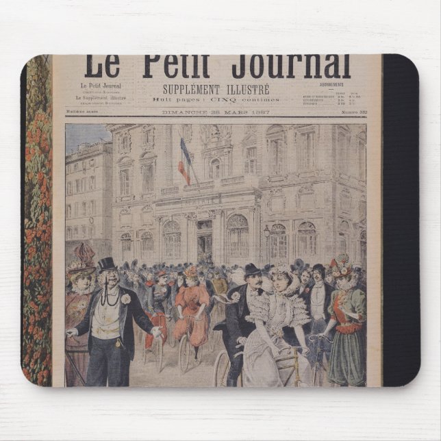 Alfombrilla De Ratón Una boda en una bicicleta (Frente)