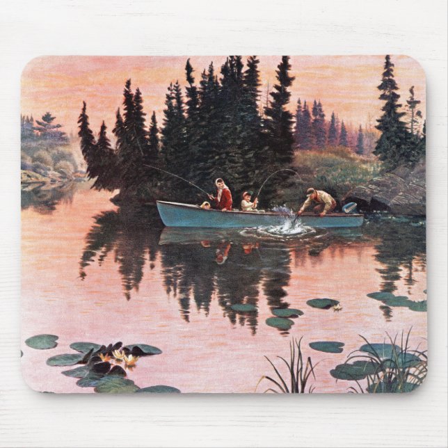 Alfombrilla De Ratón Una buena captura por John Clymer (Frente)