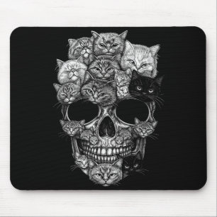 Alfombrilla De Ratón Una calavera pero su gato gatito esqueleto Hallowe