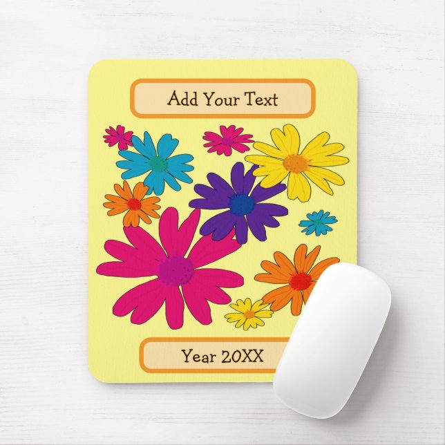 Alfombrilla De Ratón Una cama de flores de margarita (Con ratón)
