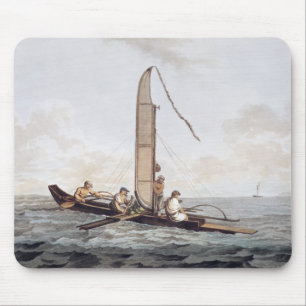 Alfombrilla De Ratón Una canoa de la navegación de Otaheite